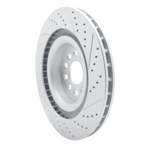 Tesla Model X Brake Rotor (1) - Rear Left - DFC - Drilled & Slotted Geoperformance - `12-`21