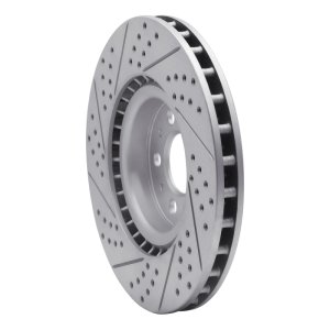 Volvo V70 Brake Rotor (1) - Front Right - DFC - Drilled & Slotted Geoperformance - `04-`07