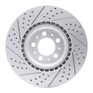 Volvo V70 Brake Rotor (1) - Front Right - DFC - Drilled & Slotted Geoperformance - `04-`07