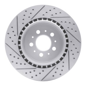 Volvo V70 Brake Rotor (1) - Rear Right - DFC - Geoperformance Drilled & Slotted - `04-`07