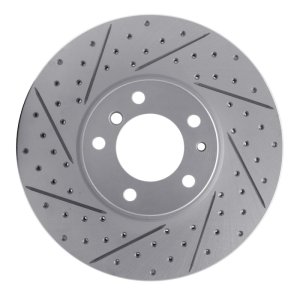 BMW 850Ci Brake Rotor (1) - Front Right - DFC - Geoperformance Drilled & Slotted - `91-`01