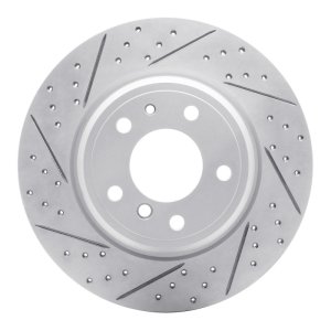 BMW 850Ci Brake Rotor (1) - Rear Left - DFC - Drilled & Slotted Geoperformance - `91-`01