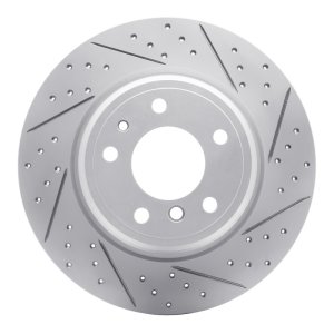 BMW 740Il Brake Rotor (1) - Rear Right - DFC - Drilled & Slotted Geoperformance - `91-`01