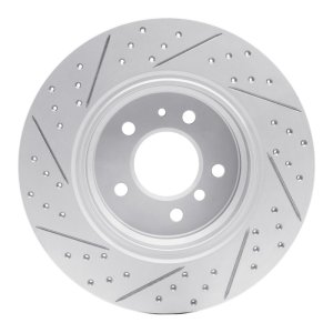 BMW 740Il Brake Rotor (1) - Rear Right - DFC - Drilled & Slotted Geoperformance - `91-`01