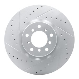 BMW M5 Brake Rotor (1) - Front Right - DFC - Drilled & Slotted Geoperformance - `00-`03