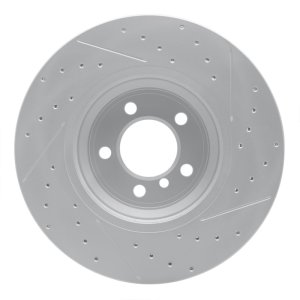 BMW 760Li Brake Rotor (1) - Front Left - DFC - Drilled & Slotted Geoperformance - `02-`08
