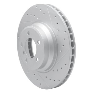 BMW 760Li Brake Rotor (1) - Front Right - DFC - Drilled & Slotted Geoperformance - `02-`08