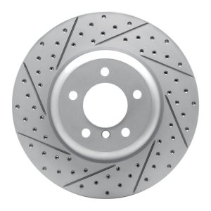 BMW 645Ci Brake Rotor (1) - Front Left - DFC - Drilled & Slotted Geoperformance - `04-`10