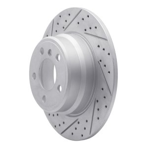 BMW X5 Brake Rotor (1) - Rear Left - DFC - Drilled & Slotted Geoperformance - `00-`06