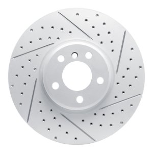 BMW X5 Brake Rotor (1) - Front Right - DFC - Geoperformance Drilled & Slotted - `02-`06