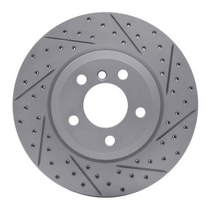 BMW X3 Brake Rotor (1) - Front Right - DFC - Drilled & Slotted Geoperformance - `04-`10