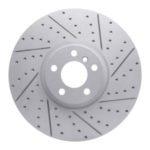 BMW X6 Brake Rotor (1) - Left Front - DFC - Drilled & Slotted Geoperformance - `10-`11