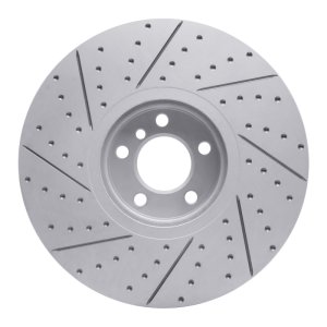 BMW X6 Brake Rotor (1) - Left Front - DFC - Drilled & Slotted Geoperformance - `10-`11