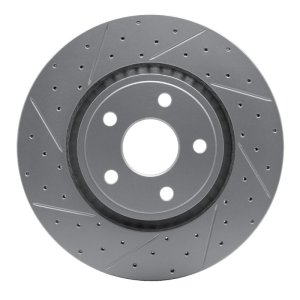 Dodge Durango Brake Rotor (1) - Front Left - DFC - Drilled & Slotted Geoperformance - `11-`25