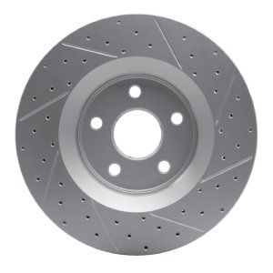 Dodge Durango Brake Rotor (1) - Front Left - DFC - Drilled & Slotted Geoperformance - `11-`25