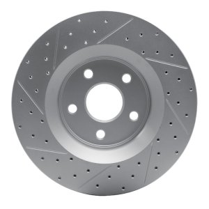 Dodge Durango Brake Rotor (1) - Front Right - DFC - Drilled & Slotted Geoperformance - `11-`25