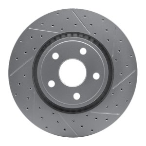 Dodge Durango Brake Rotor (1) - Front Right - DFC - Drilled & Slotted Geoperformance - `11-`25