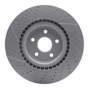 Dodge Durango Brake Rotor (1) - Front Right - DFC - Drilled & Slotted Geoperformance - `12-`25