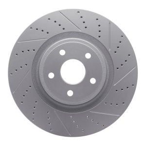 Dodge Durango Brake Rotor (1) - Front Right - DFC - Drilled & Slotted Geoperformance - `12-`25