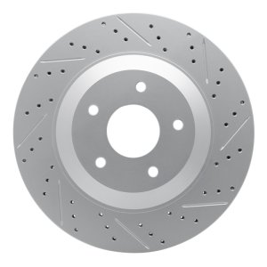 Cadillac XLR Brake Rotor (1) - Left Front - DFC - Drilled & Slotted Geoperformance - `97-`09
