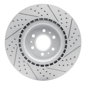 Cadillac Cts Brake Rotor (1) - Front Left - DFC - Drilled & Slotted Geoperformance - `04-`11