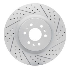 Cadillac CTS Brake Rotor (1) - Front Right - DFC - Drilled & Slotted Geoperformance - `04-`11