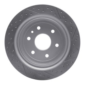 Cadillac XTS Brake Rotor (1) - Rear Right - DFC - Geoperformance Drilled & Slotted - `13-`19