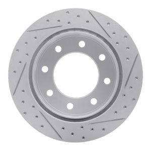 Chevrolet Silverado 1500 HD Classic Brake Rotor (1) - Rear Right - DFC - Drilled & Slotted Geoperformance - `99-`25