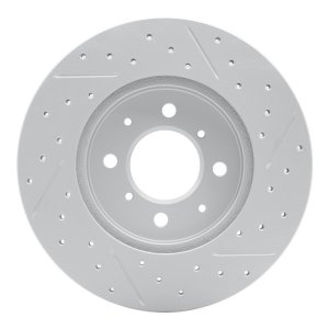 Ford Escort Brake Rotor (1) - Front Left - DFC - Geoperformance Drilled & Slotted - `90-`03