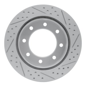 Ford F-250 Super Duty Brake Rotor (1) - Rear Left - DFC - Drilled & Slotted Geoperformance - `99-`05