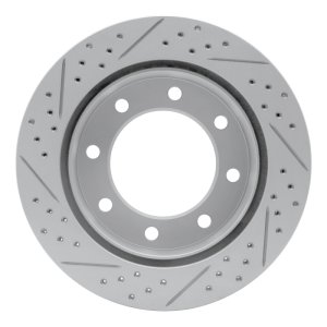 Ford F-350 Super Duty Brake Rotor (1) - Rear Right - DFC - Drilled & Slotted Geoperformance - `99-`05