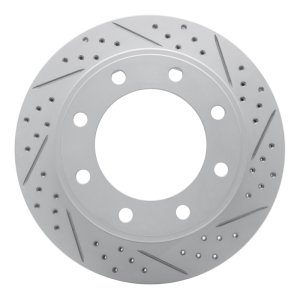 Ford F-350 Super Duty Brake Rotor (1) - Rear Right - DFC - Drilled & Slotted Geoperformance - `99-`05