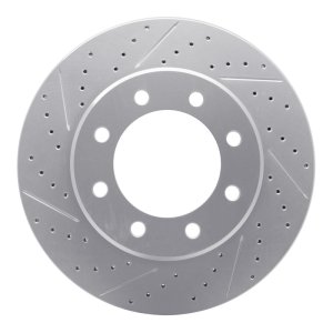 Ford F-250 Super Duty Brake Rotor (1) - Front Left - DFC - Drilled & Slotted Geoperformance - `11-`25