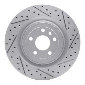 Ford Taurus Brake Rotor (1) - Front Right - DFC - Drilled & Slotted Geoperformance - `13-`19