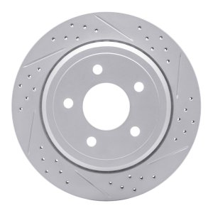 Ford Crown Victoria Brake Rotor (1) - Rear Right - DFC - Drilled & Slotted Geoperformance - `03-`11