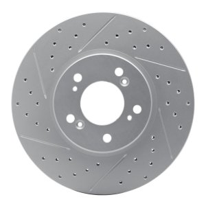 Acura RL Brake Rotor (1) - Front Left - DFC - Drilled & Slotted Geoperformance - `99-`04