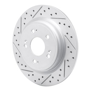 Acura RLX Brake Rotor (1) - Rear Left - DFC - Drilled & Slotted Geoperformance - `14-`20