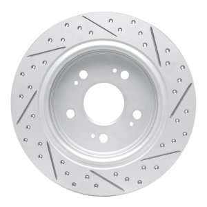 Acura RLX Brake Rotor (1) - Rear Left - DFC - Drilled & Slotted Geoperformance - `14-`20