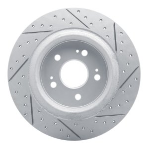 Acura MDX Brake Rotor (1) - Rear Left - DFC - Geoperformance - Drilled & Slotted - `22-`26