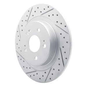 Acura MDX Brake Rotor (1) - Rear Left - DFC - Geoperformance - Drilled & Slotted - `22-`26