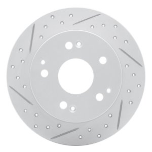 Acura Integra Brake Rotor (1) - Rear Left - DFC - Geoperformance - Drilled & Slotted - `97-`06