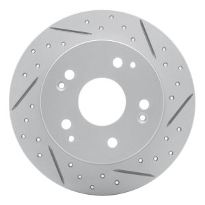 Acura Integra Brake Rotor (1) - Rear Right - DFC - Geoperformance Rotor - Drilled and Slotted - `97-`06