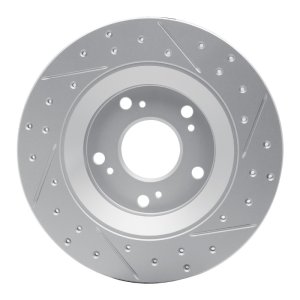 Honda S2000 Brake Rotor (1) - Rear Left - DFC - Geoperformance Drilled & Slotted - `00-`09