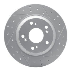 Honda S2000 Brake Rotor (1) - Rear Right - DFC - Geoperformance Drilled & Slotted - `00-`09