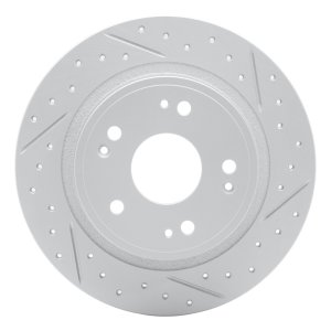 Acura TSX Brake Rotor (1) - Rear Right - DFC - Drilled & Slotted Geoperformance - `05-`22