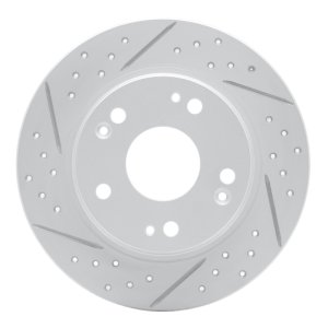 Honda Cr-Z Brake Rotor (1) - Rear Left - DFC - Drilled & Slotted Geoperformance - `11-`15