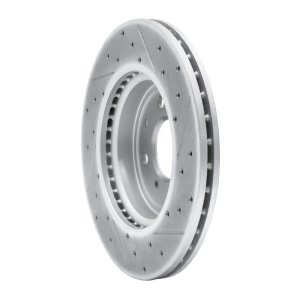 Honda Fit Brake Rotor (1) - Front Left - DFC - Drilled & Slotted Geoperformance - `15-`20