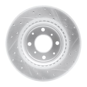 Honda Fit Brake Rotor (1) - Front Left - DFC - Drilled & Slotted Geoperformance - `15-`20