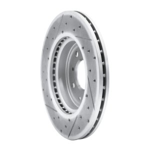 Honda Fit Brake Rotor (1) - Front Right - DFC - Drilled & Slotted Geoperformance - `15-`20