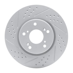 Honda Accord Sedan Brake Rotor (1) - Front Left - DFC - Drilled & Slotted Geoperformance - `13-`22